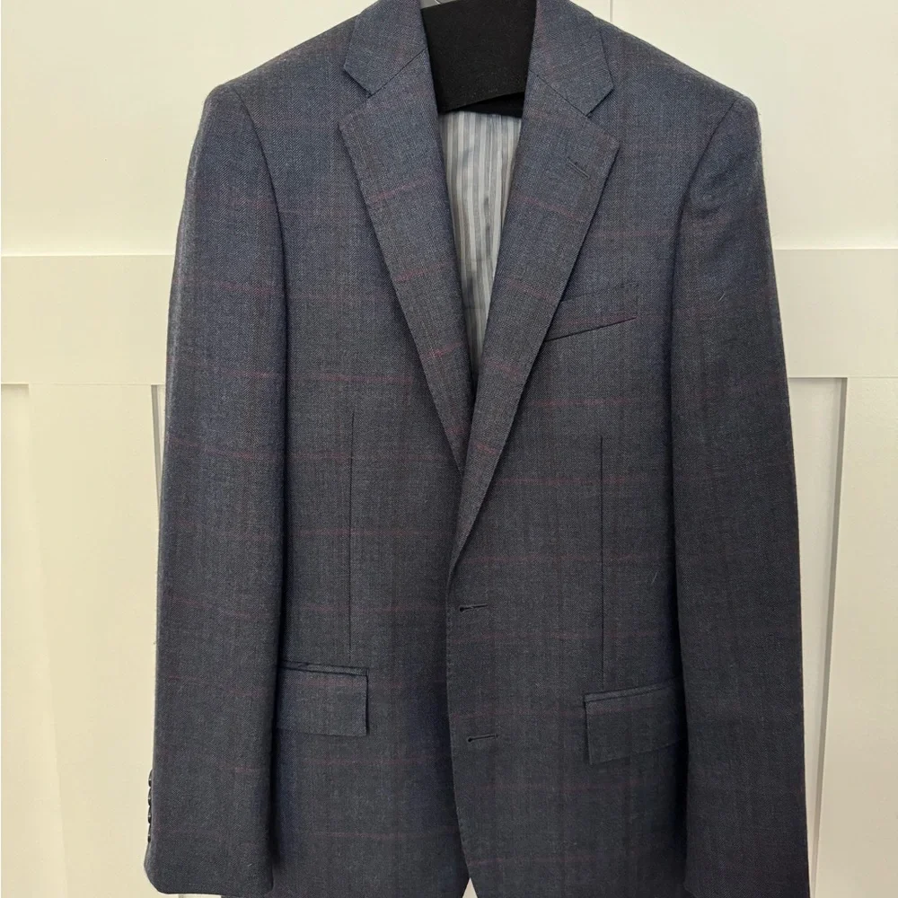 J.Crew Ludlow Slim Fit Suit in English Mini-Herringbone Windowpane Wool - Picture 3 of 7